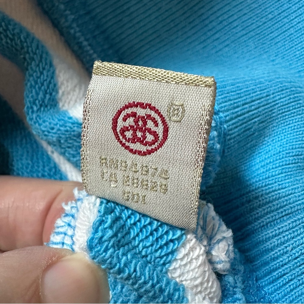 Vtg‎ Stussy Striped Crewneck Sweatshirt Crown Logo 90s Y2K Skate Streetwear Sz L - Picture 10 of 12